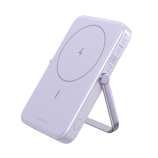 Zewnętrzna bateria bezprzewodowa UGREEN PB571 Uno, 5000mAh, 20W, PD + FQI, 1 x QI - 1 x USB-C, Fioletowa