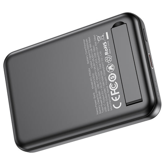 Zewnętrzna bateria bezprzewodowa XO Design PR264, 10000mAh, 20W, PD + FQI, 1 x USB-C, Czarna