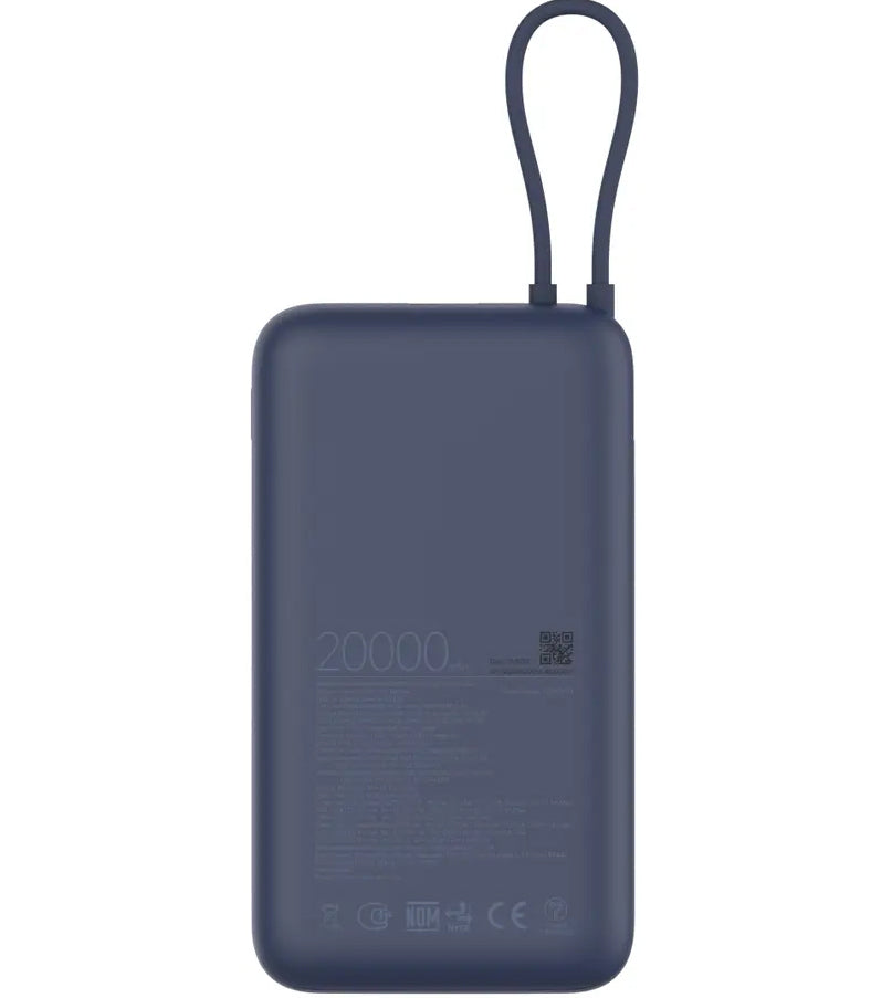 Zewnętrzna bateria Xiaomi, 20000mAh, 33W, QC + PD, 1 x USB-A - 2 x USB-C, Niebieska BHR8975GL