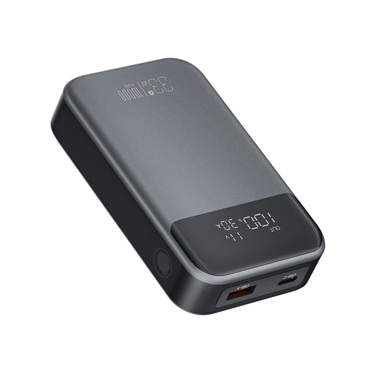 Zewnętrzna bateria XO Design PR232, 10000mAh, 33W, QC + PD, 1 x USB-A - 1 x USB-C, Czarna