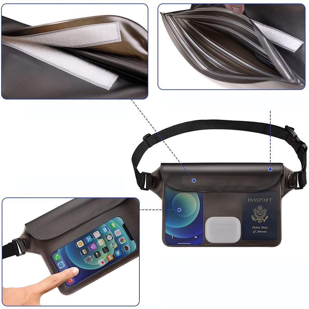 Waterproof Techsuit Waist Bag, Universal, Black