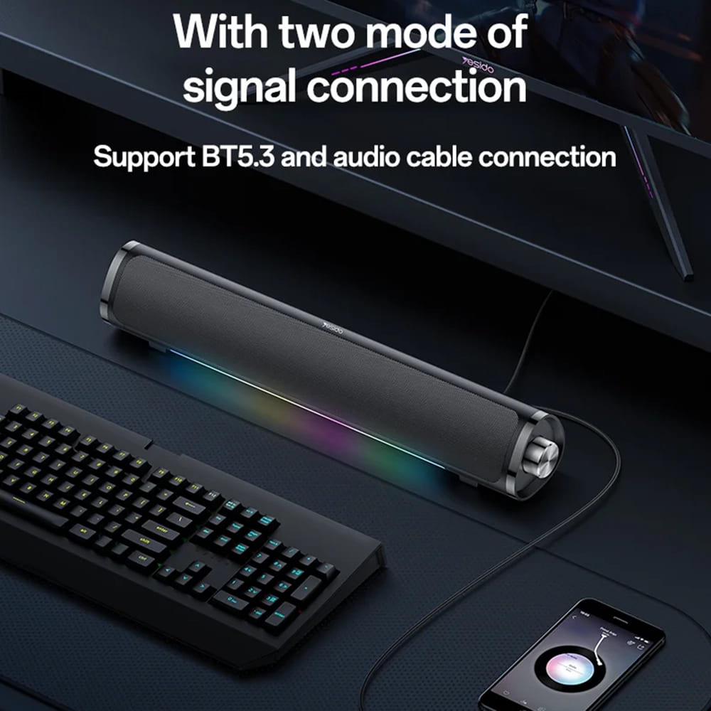Głośnik Bluetooth Yesido YSW27, 10W, RGB, Czarny