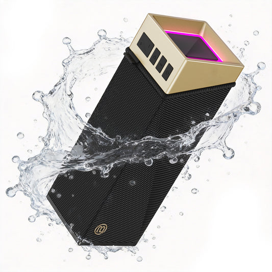 Przenośny głośnik Bluetooth Bugani Brief TT, 60W, RGB, wodoodporny, czarno-złoty