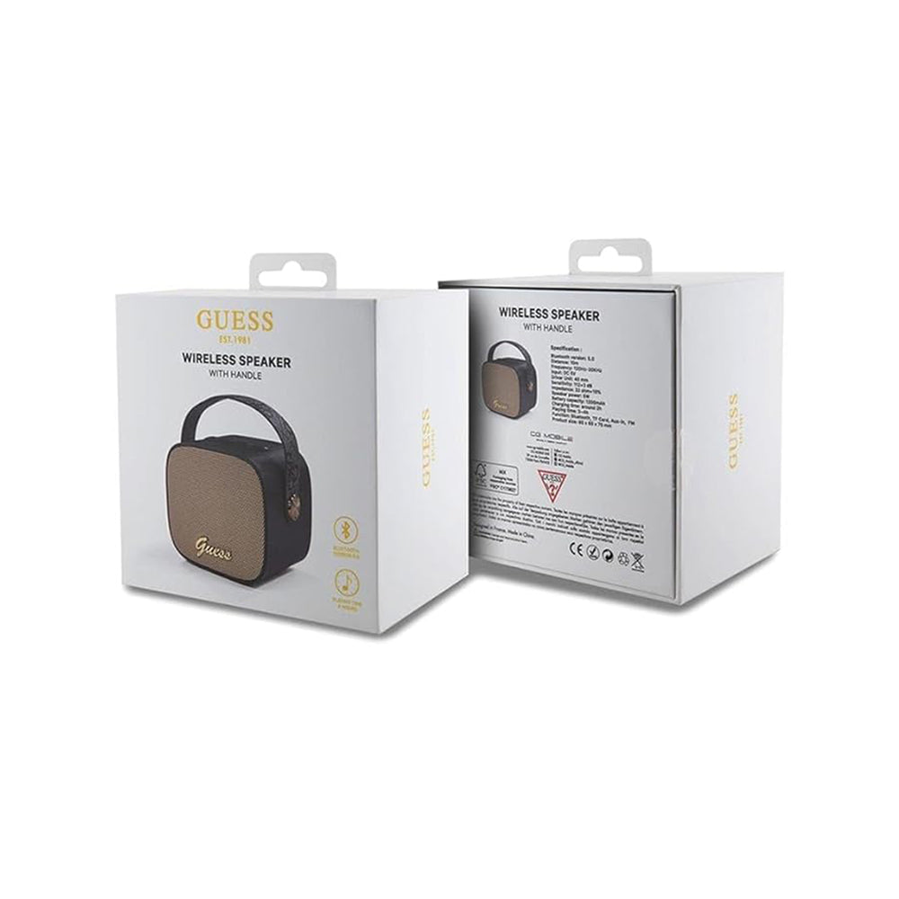 Przenośny głośnik Bluetooth Guess 4G Script Logo, 5W, Czarny