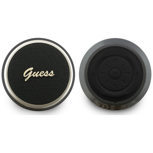 Przenośny głośnik Bluetooth Guess Script Metal Logo, 5W, TWS, czarny