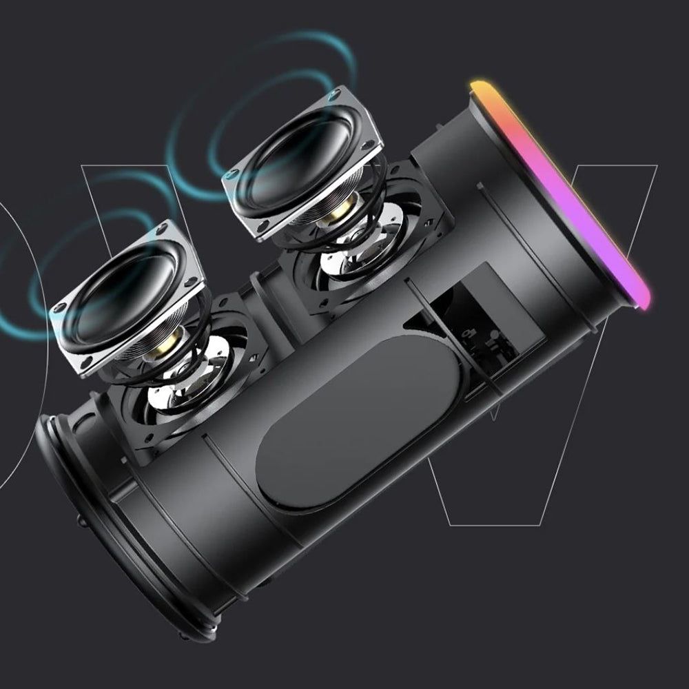 HAVIT SK833BT Portable Bluetooth Speaker, 2 x 10W, RGB, Waterproof, Black