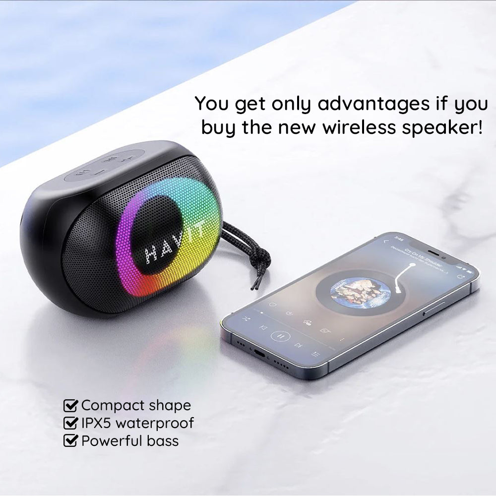 Przenośny Głośnik Bluetooth HAVIT SK885BT, 8W, RGB, Wodoodporny, Czarny