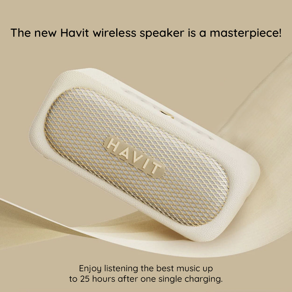 Głośnik Bluetooth HAVIT SK905BT, 20W, Wodoodporny, Beżowy
