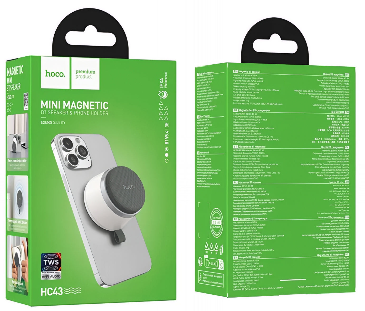 Przenośny głośnik Bluetooth HOCO HC43 Mini Magnetic, 8W, TWS, Biały