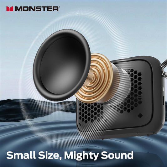 Przenośny głośnik Bluetooth Monster S520, 5W, TWS, RGB, wodoodporny, czarny