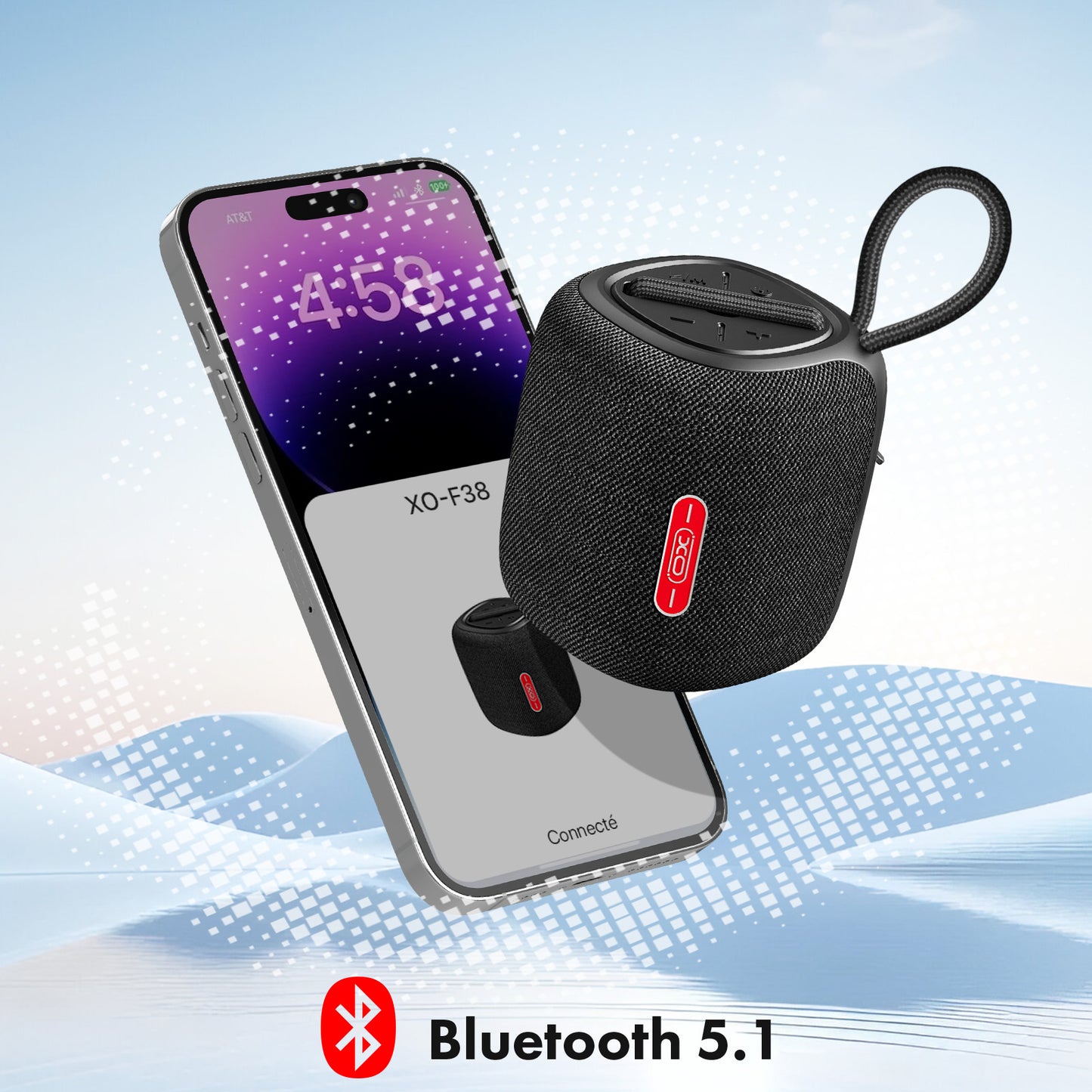 XO Design F38 Portable Bluetooth Speaker, 5W, Black
