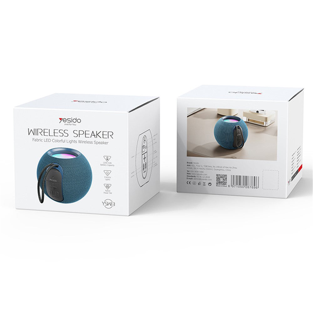 Przenośny Głośnik Bluetooth Yesido YSW13, 5W, RGB, Niebieski