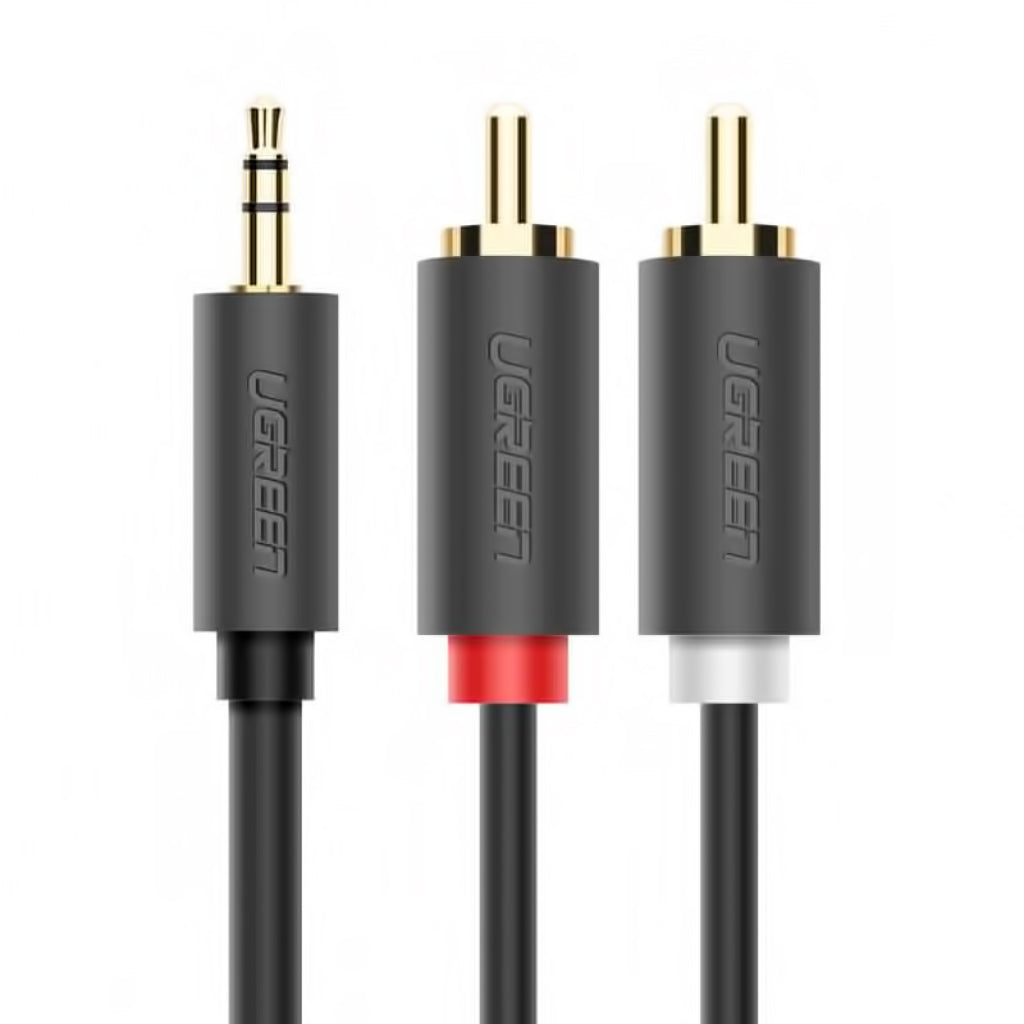 Kabel Audio 3.5mm - 2 x RCA UGREEN AV102, 5m, Szary