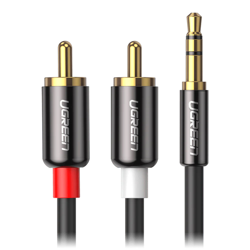 Kabel Audio 3.5mm - 2 x RCA UGREEN AV116, 3m, Czarny