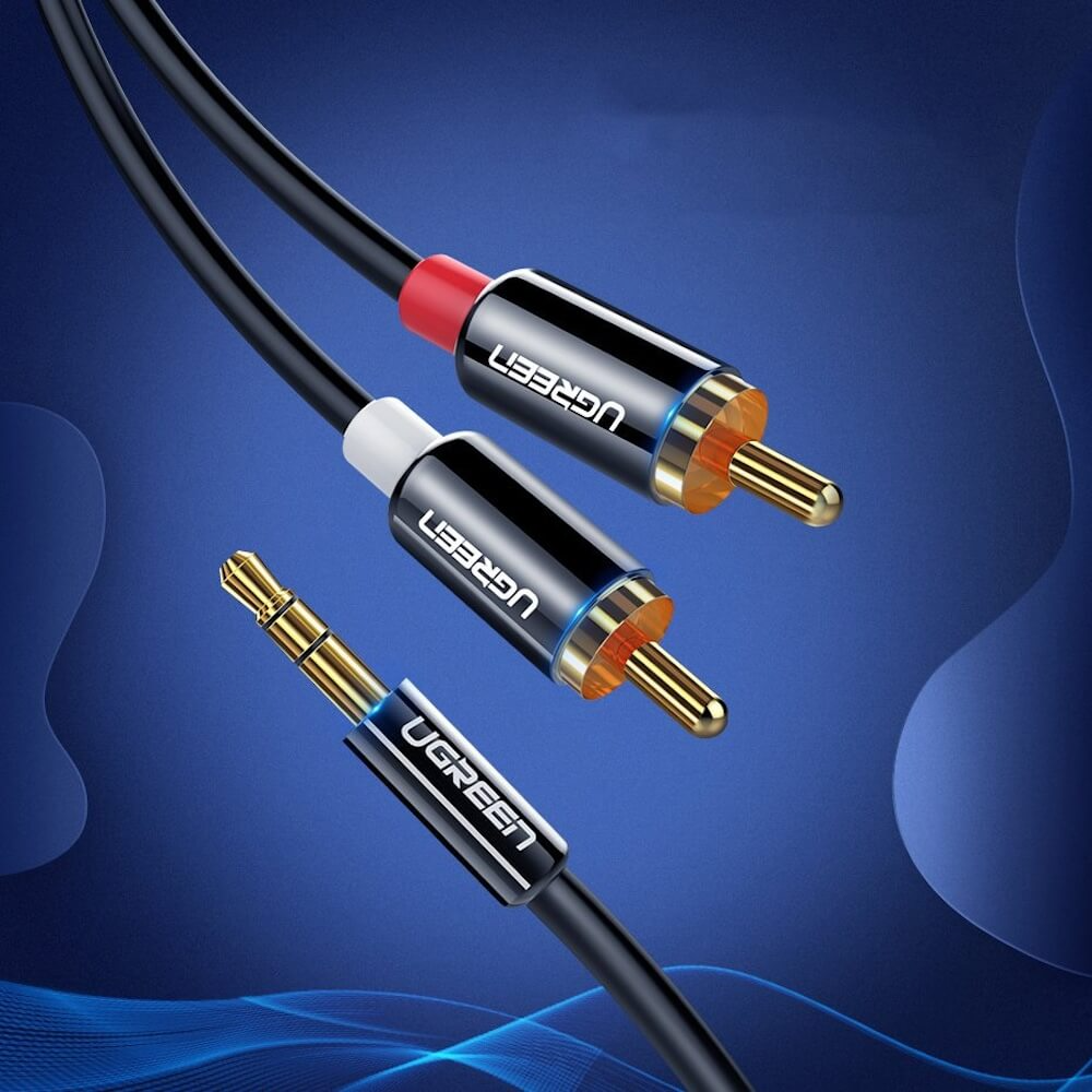 Kabel Audio 3.5mm - 2 x RCA UGREEN AV116, 1.5m, Czarny