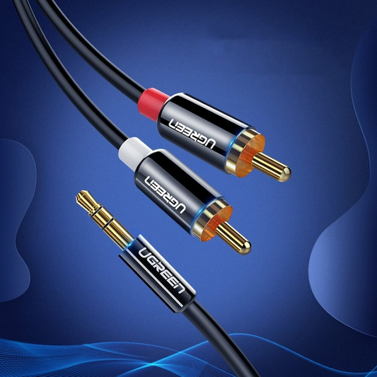 Kabel Audio 3.5mm - 2 x RCA UGREEN AV116, 5m, Czarny