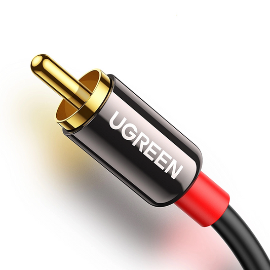 Kabel Audio 3.5mm - 2 x RCA UGREEN AV116, 1m, Czarny