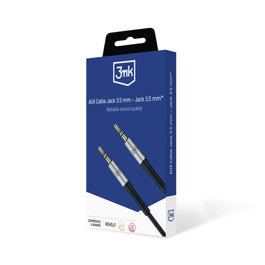 Kabel audio 3,5 mm - 3,5 mm 3MK, 1 m, czarny