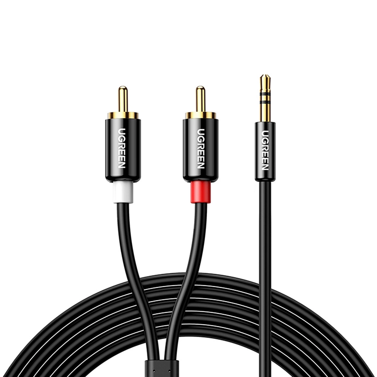 Kabel Audio 3.5mm - 2 x RCA UGREEN AV116, 1m, Czarny