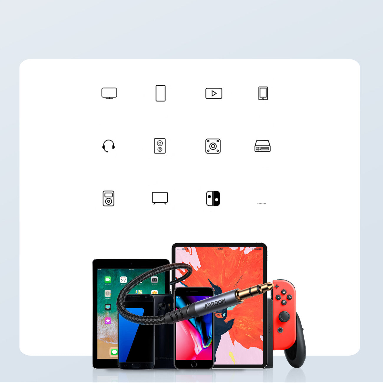 Kabel Audio 3.5mm - 3.5mm Joyroom SY-A08, 1.2m, Czarny