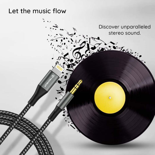 Kabel Audio Lightning - 3.5mm Techsuit AC17 NexaSound, 1m, Szary