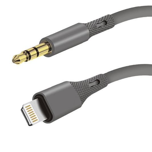 Kabel Audio Lightning - 3.5mm Techsuit AC5 SoundFlex, 1m, Szary