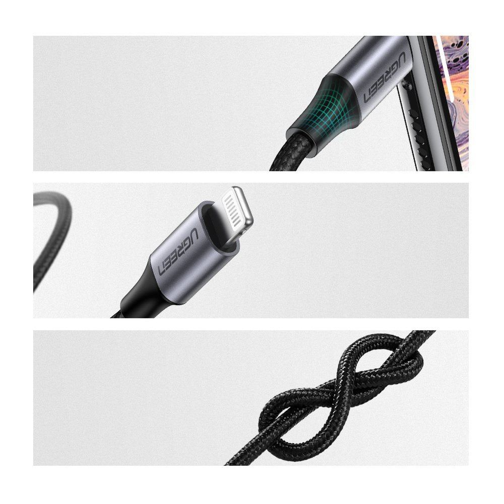 Lightning Audio Cable - 3.5mm UGREEN US315 (70509), 1m, Black