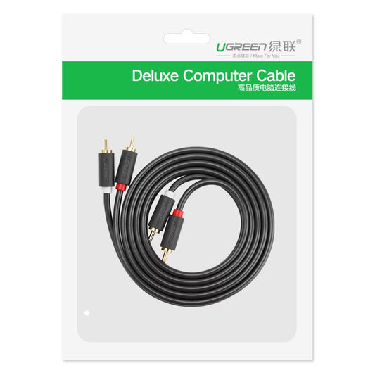 Kabel Audio UGREEN AV104, 2 x RCA - 2 x RCA, 3m, Czarny