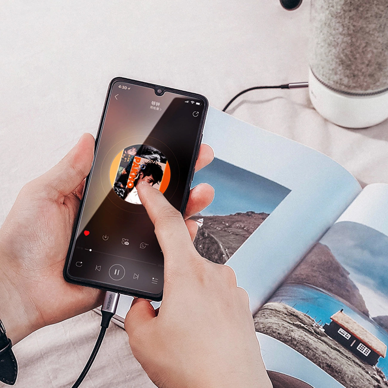 Kabel Audio USB-C - 3.5mm UGREEN AV143, 1m, Szary