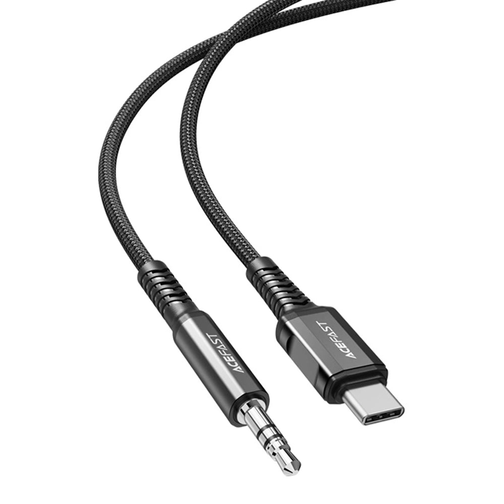 Kabel Audio USB-C - 3.5mm Acefast C1-08, 1.2m, Czarny