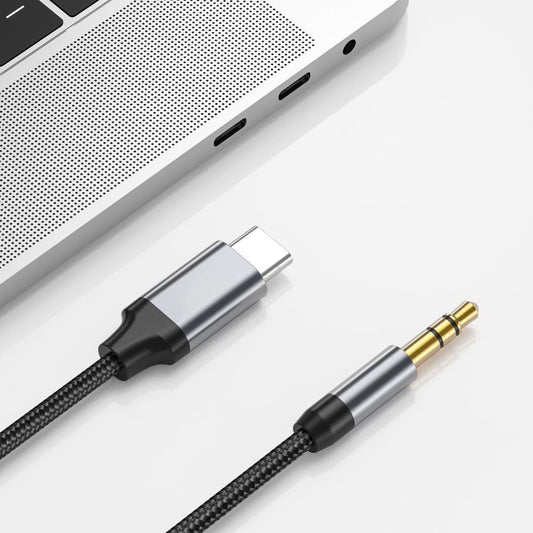 Kabel Audio USB-C - 3.5mm Techsuit AC9 SoundShell, 1.5m, Szary