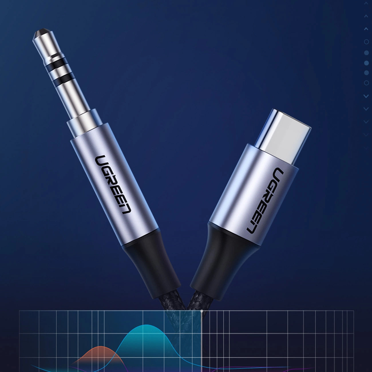 Kabel Audio USB-C - 3.5mm UGREEN AV143, 1m, Szary