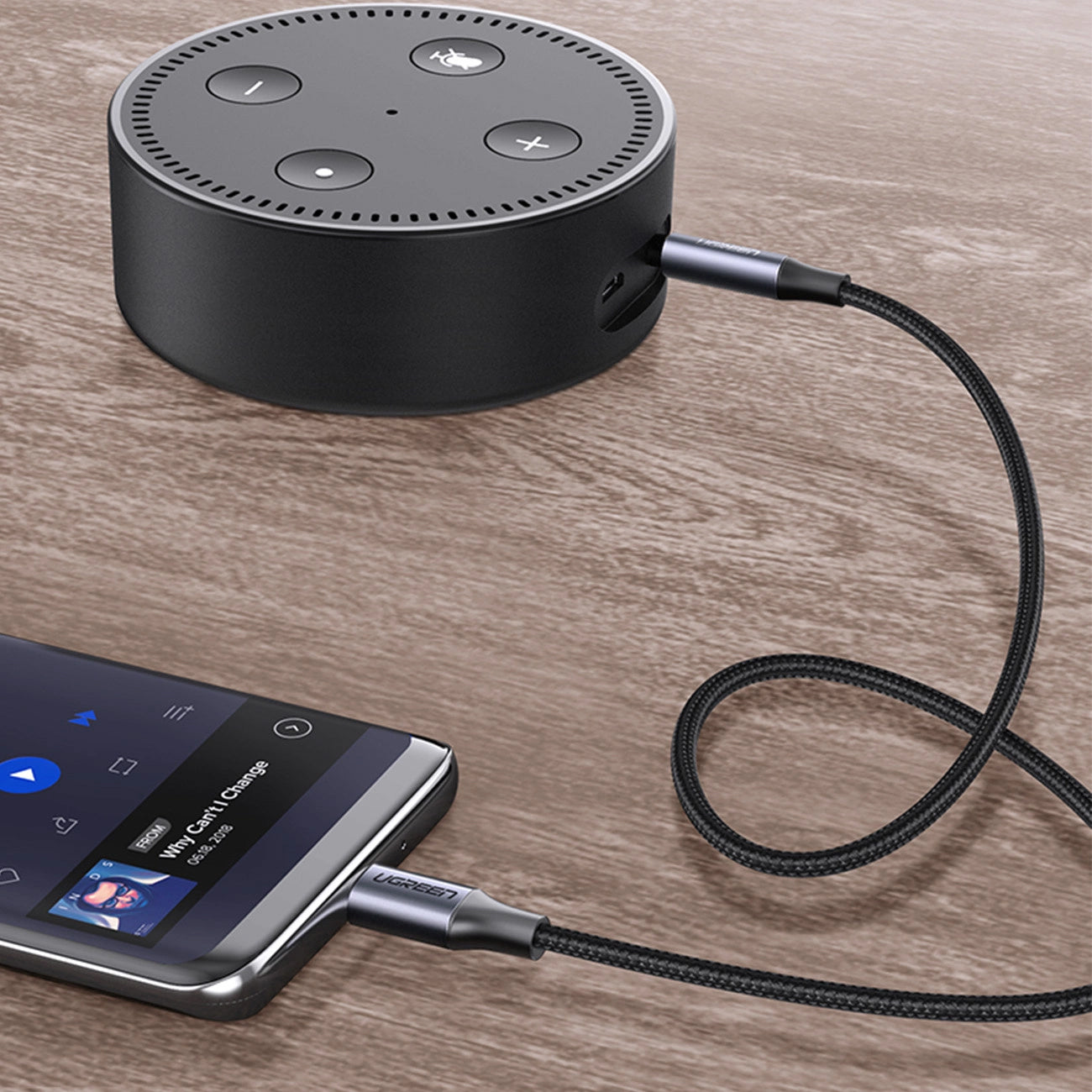 Kabel Audio USB-C - 3.5mm UGREEN AV143, 1m, Szary