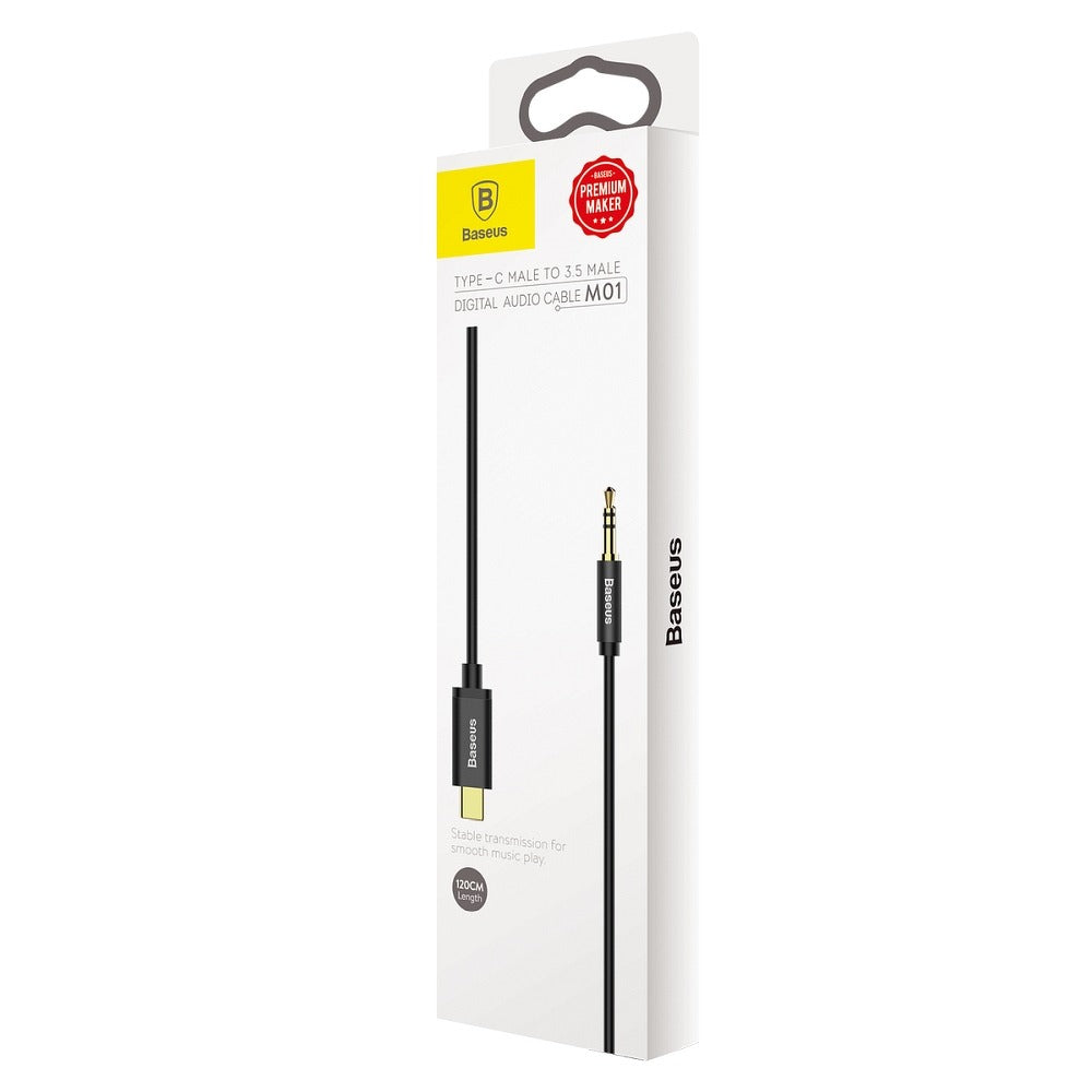 Kabel Audio USB-C - 3.5mm Baseus Yiven M01, 1.2m, Czarny CAM01-01