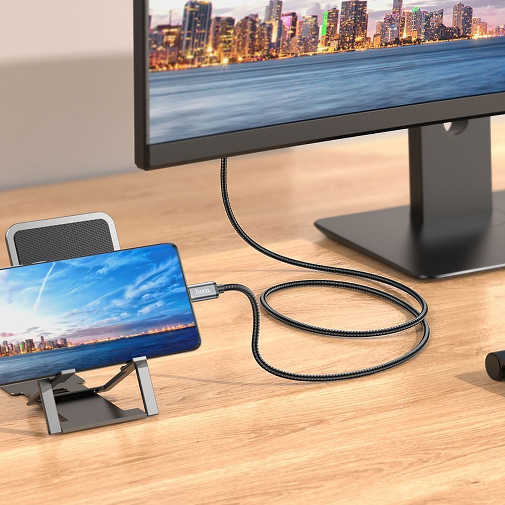 Kabel Audio i Video USB-C - HDMI HOCO UA27, 2m, Szary