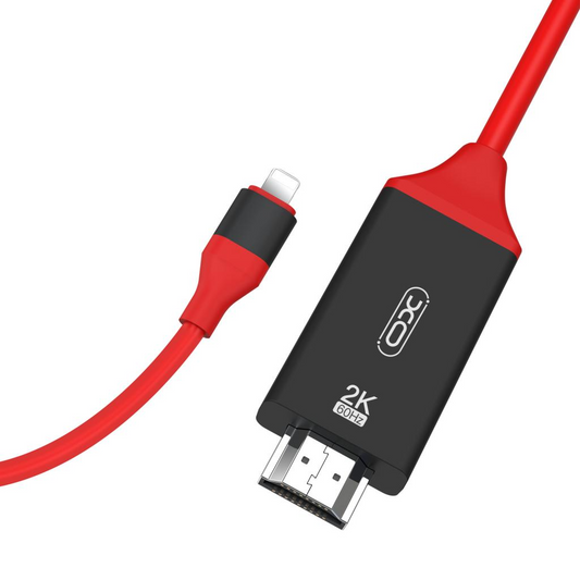 Kabel Audio i Video Lightning - HDMI XO Design GB006, 1.8m, Czerwony