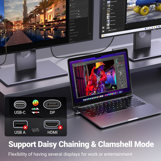 Kabel audio i wideo USB-C - DisplayPort UGREEN CM556 (25157), 1m, szary
