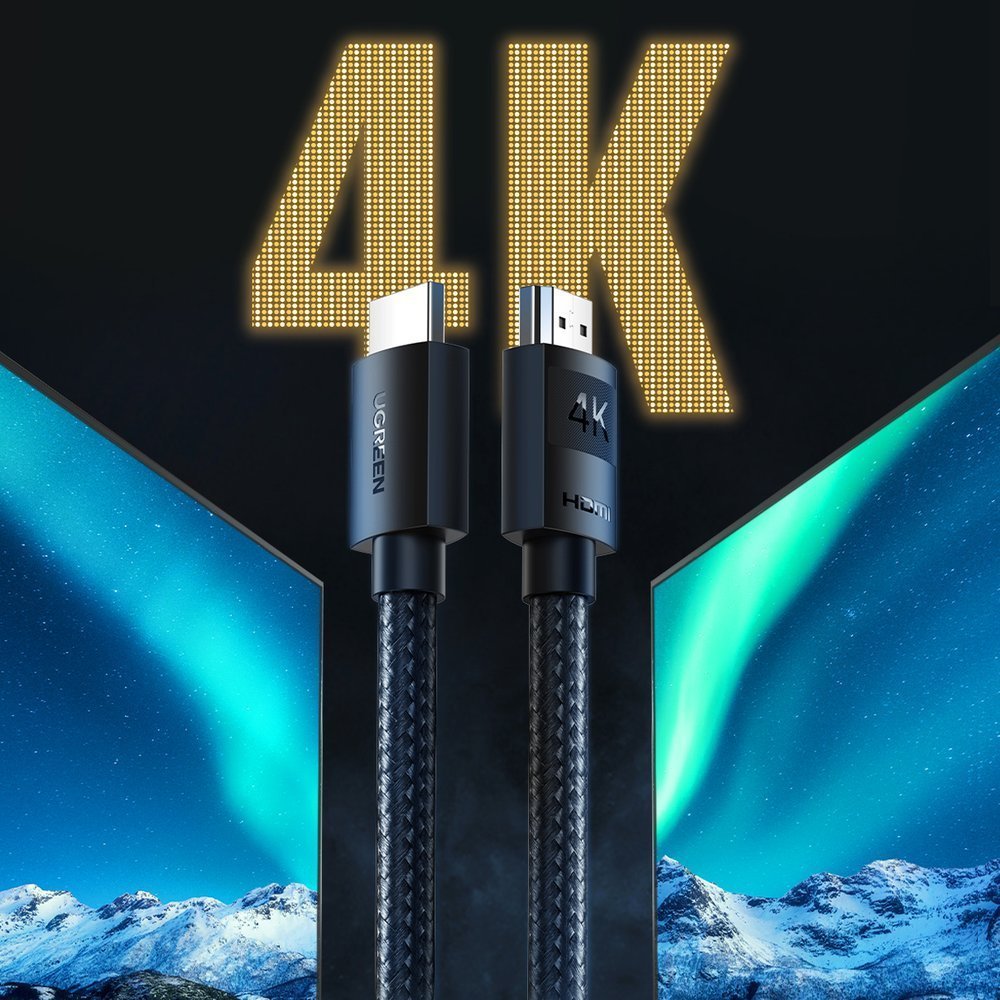 Kabel wideo UGREEN HD119, HDMI - HDMI, 4K, 1m, czarny
