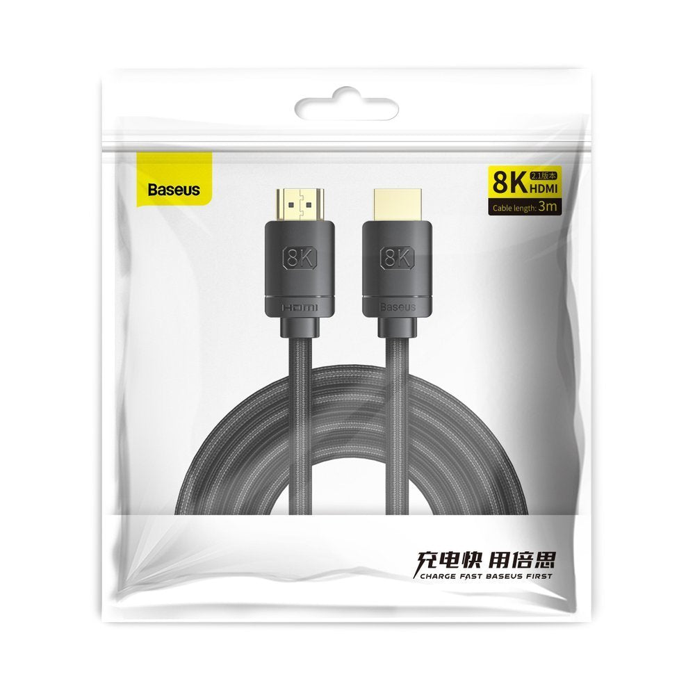 Kabel wideo Baseus High Definition Series, HDMI - HDMI, 8K, 3m, Czarny CAKGQ-L01