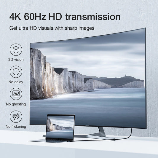 Kabel Audio i Video USB-C - HDMI Joyroom SY-20C1 Angled, 2m, Szary