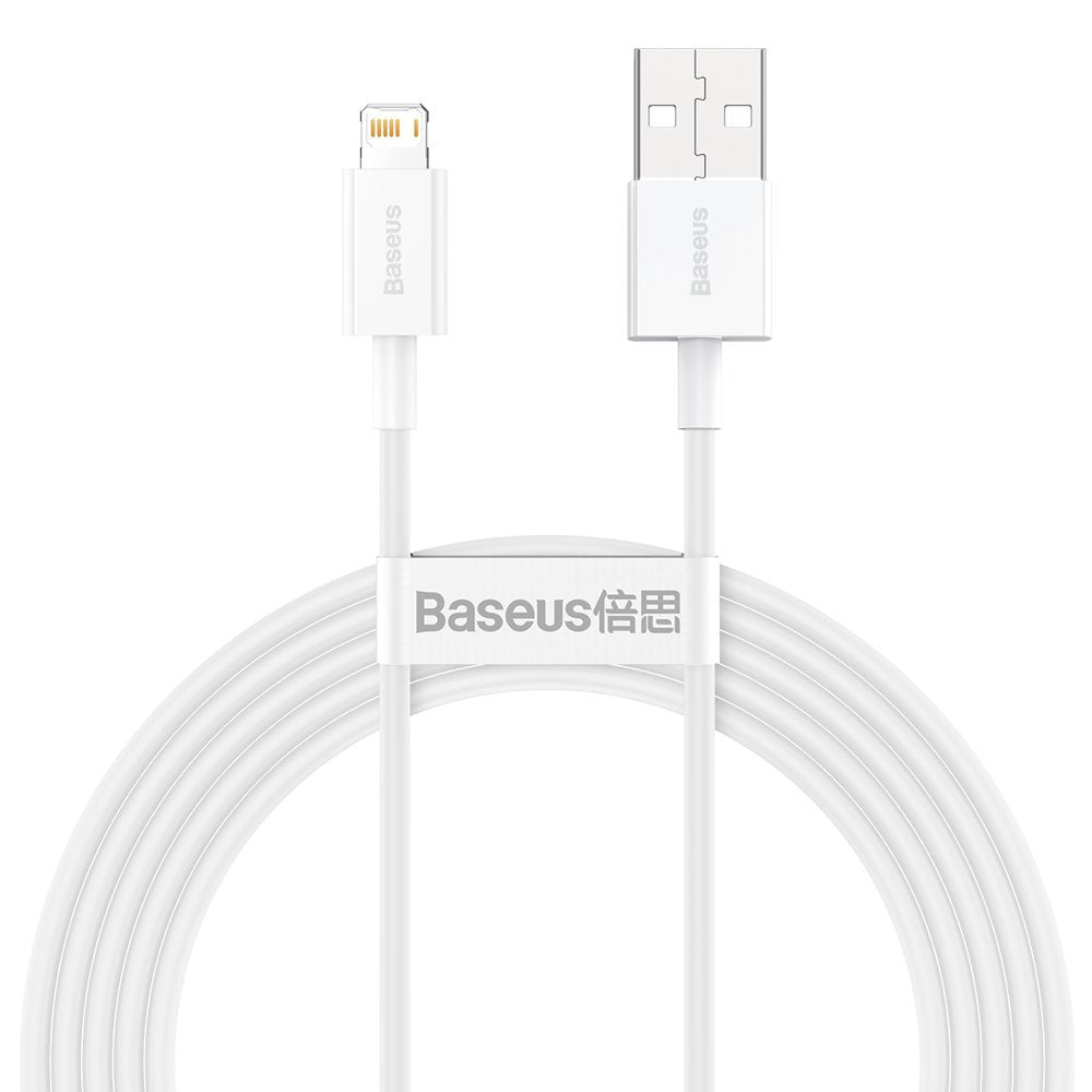 Kabel do ładowania i transmisji danych USB-A - Lightning Baseus Superior Series, 20W, 2m, biały CALYS-C02