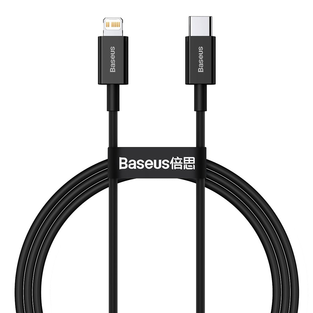Kabel do przesyłu danych i ładowania USB-C - Lightning Baseus Superior Series, 20W, 1m, Czarny CATLYS-A01