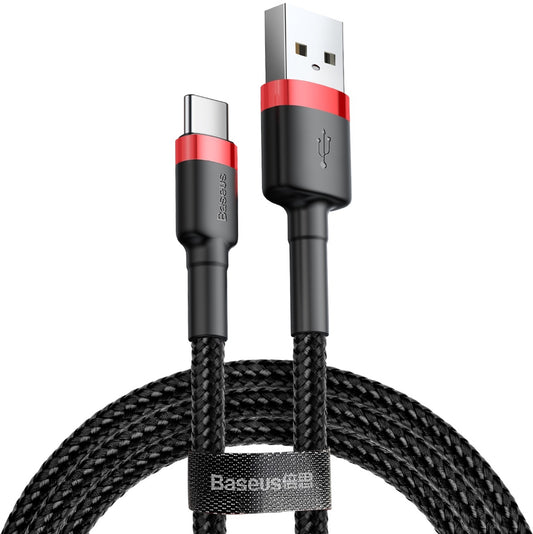 Data and Charging Cable USB-A - USB-C Baseus Cafule, 60W, 0.5m, Red CATKLF-A91