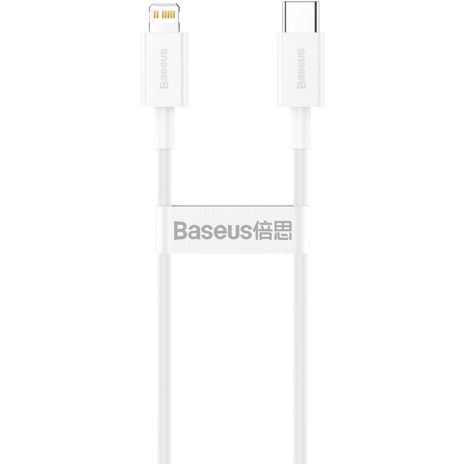 Kabel do danych i ładowania USB-C - Lightning Baseus Superior Series, 20W, 0,25m, Biały CATLYS-02