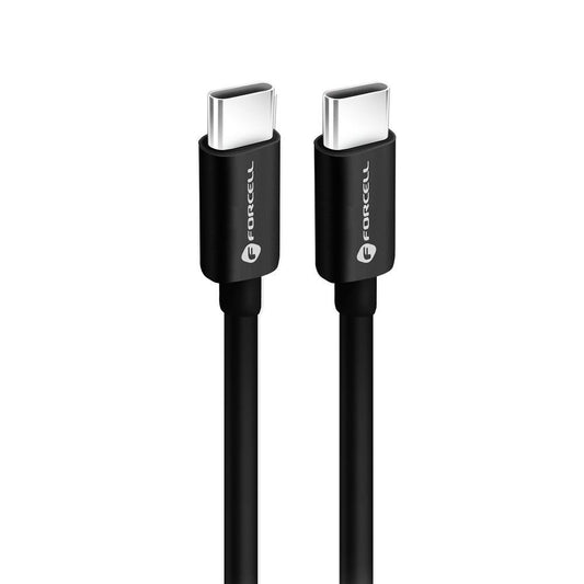 Kabel USB-C do ładowania i transmisji danych - USB-C Forcell F-Energy C338, 60 W, 0,25 m, czarny