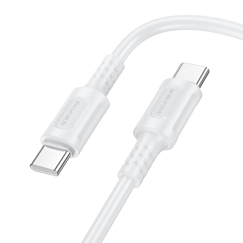 Kabel USB-C do ładowania i transmisji danych - USB-C Borofone BX111 Feliz, 60W, 1m, biały