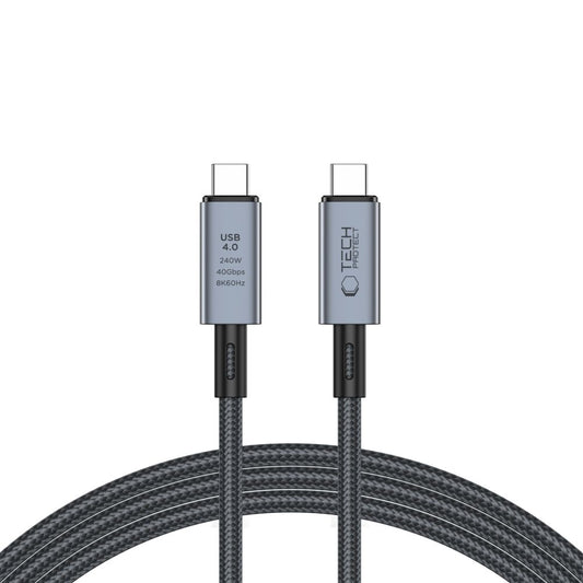Kabel USB-C do ładowania i transmisji danych - USB-C Tech-Protect Ultraboost Max, 240 W, 2 m, szary