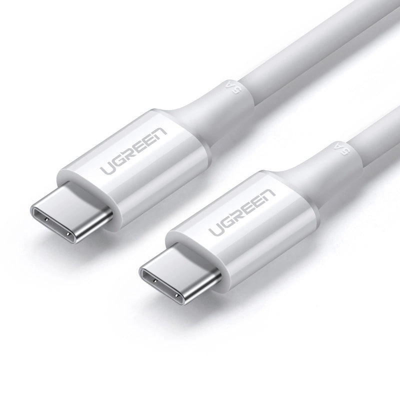 Kabel USB-C do transmisji danych i ładowania - USB-C UGREEN US300, 100W, 1m, biały