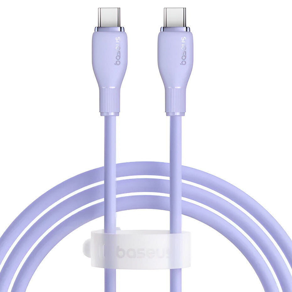 Kabel USB-C - USB-C Baseus Pudding, 100W, 1.2m, Fioletowy P10355702511-00