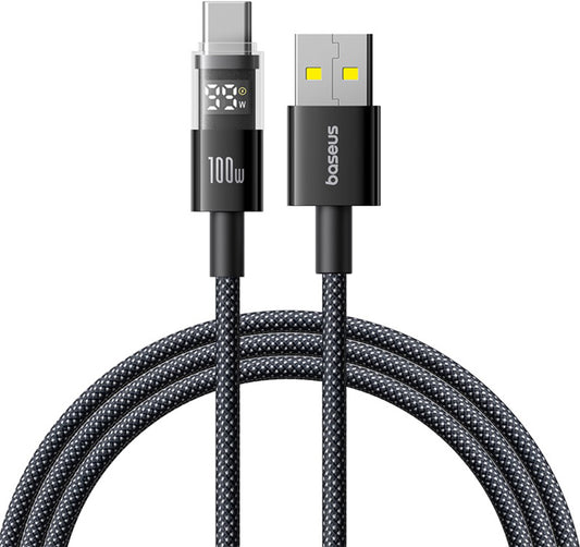 Kabel do danych i ładowania USB-A - USB-C Baseus Display 2, 100W, 2m, Czarny P10382701111-00